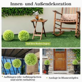 Costway Σετ Τεχνητών Φυτών με 2 Μπάλες Πυξάρι από Υψηλής Ποιότητας ... Costway Σετ Τεχνητών Φυτών με 2 Μπάλες Πυξάρι από Υψηλής Ποιότητας ...