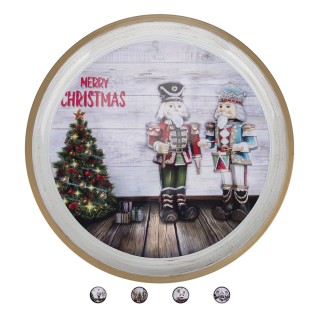 Galileo Στρογγυλός πλαστικός δίσκος Χριστουγέννων 40 εκ Santas Hous...