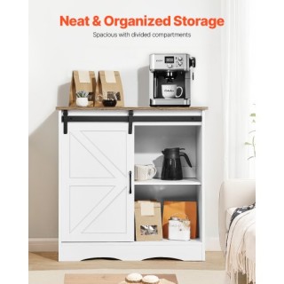 VEVOR Τραπέζι Καφέ 3 Επιπέδων με Πόρτες Αχυρώνα Καφέ Λευκό BSZSJ32Y...