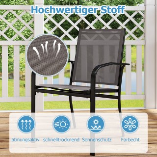 Costway  Σετ Εξωτερικών Καρεκλών Τραπεζαρίας με 4 Στοιβαζόμενες Καρ...