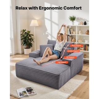 VEVOR Μοντέρνα Ταπετσαρισμένη Σεζλόνγκ 1240 mm με Μαξιλάρια για Σαλ... VEVOR Μοντέρνα Ταπετσαρισμένη Σεζλόνγκ 1240 mm με Μαξιλάρια για Σαλ...