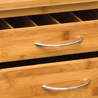 BAKAJI  Ξύλινο Καρότσι Κουζίνας από Μπαμπού με 3 Ράφια, 2 Συρτάρια ...