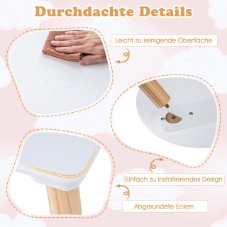 Costway Σετ Παιδικού Τραπεζιού σε Σχήμα Λουλουδιού με Ξύλινο Παιχνι...