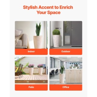 VEVOR Σετ 2 Ψηλών Στρογγυλών Γλαστρών 53 εκ για Εσωτερικό/Εξωτερικό...