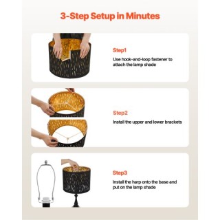 VEVOR Σετ 2 Στρογγυλά Καπέλα Λάμπας 13x13x10 εκ με Άρπα YZXDZ1310IN...