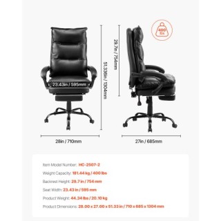 VEVOR Καρέκλα Γραφείου Υψηλής Πλάτης με Υποπόδιο και Μαξιλάρι Οσφυϊ... VEVOR Καρέκλα Γραφείου Υψηλής Πλάτης με Υποπόδιο και Μαξιλάρι Οσφυϊ...