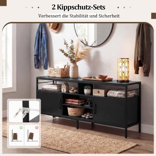 Costway Έπιπλο TV Lowboard για τηλεόραση 65 με 2 ντουλάπια και 4 αν...