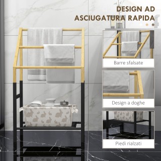 HOMCOM Επιδαπέδια Κρεμάστρα Πετσετών με 3 Μπάρες και Κάτω Ράφι από ... HOMCOM Επιδαπέδια Κρεμάστρα Πετσετών με 3 Μπάρες και Κάτω Ράφι από ...