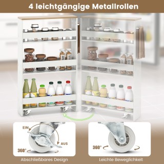 Costway Λεπτό Καρότσι Αποθήκευσης με 4 Επίπεδα, Στενό Κινητό Καρότσ... Costway Λεπτό Καρότσι Αποθήκευσης με 4 Επίπεδα, Στενό Κινητό Καρότσ...