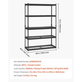 VEVOR Ράφια Αποθήκευσης 5 Επιπέδων Ρυθμιζόμενη Βαρέως Τύπου Μονάδα ... VEVOR Ράφια Αποθήκευσης 5 Επιπέδων Ρυθμιζόμενη Βαρέως Τύπου Μονάδα ...