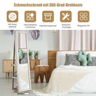 Costway Περιστρεφόμενη Ντουλάπα Κοσμημάτων 2 σε 1, 39 x 39 x 161 cm... Costway Περιστρεφόμενη Ντουλάπα Κοσμημάτων 2 σε 1, 39 x 39 x 161 cm...