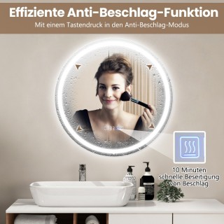 Costway Καθρέφτης μπάνιου με αντιθαμβωτική λειτουργία, ρολόι, διακό... Costway Καθρέφτης μπάνιου με αντιθαμβωτική λειτουργία, ρολόι, διακό...