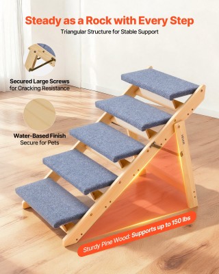 VEVOR Ξύλινες Σκάλες Κατοικιδίων, 5-Σκαλοπάτια για Κρεβάτια, Καναπέ... VEVOR Ξύλινες Σκάλες Κατοικιδίων, 5-Σκαλοπάτια για Κρεβάτια, Καναπέ...