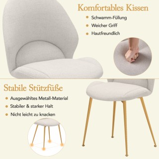 Costway  Σετ 2 Καρεκλών Τραπεζαρίας με Καμπύλη Πλάτη έως 150 kg 62 ...