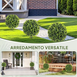 HOMCOM Σετ 2 Τεχνητών Φυτών Μπόξου Ύψους 40 εκ. με Ενσωματωμένο Πικ...