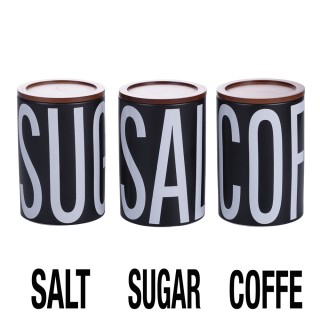 Villa DEste  Σετ 3 βαζάκια για αλάτι, ζάχαρη και καφέ από κεραμικό ...