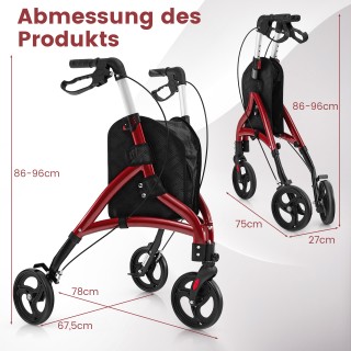 Costway Αναδιπλούμενος Περπατήρας για Ηλικιωμένους, Ελαφρύς Αλουμιν... Costway Αναδιπλούμενος Περπατήρας για Ηλικιωμένους, Ελαφρύς Αλουμιν...