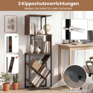 Costway Γωνιακή βιβλιοθήκη δεντρόμορφη με 3 ανοιχτά ράφια, 39,5 x 2... Costway Γωνιακή βιβλιοθήκη δεντρόμορφη με 3 ανοιχτά ράφια, 39,5 x 2...