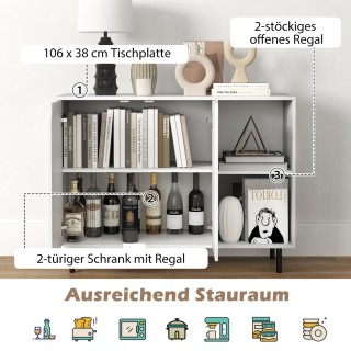 Κομψός Μπουφές με Ρυθμιζόμενα Ράφια και Μεταλλικά Πόδια 106 x 38 x ...