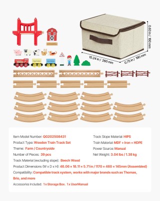 VEVOR Ξύλινο Σετ Τρένου 39 Τεμαχίων με Μαγνητικά Τρένα και Σιδηροδρ... VEVOR Ξύλινο Σετ Τρένου 39 Τεμαχίων με Μαγνητικά Τρένα και Σιδηροδρ...