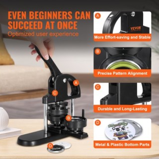 VEVOR Μηχανή Κατασκευής Κουμπιών, 25/32/58mm 3-σε-1  SL253258MM300D...