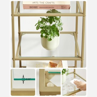 VASAGLE Ράφι Σκάλας 5 Επιπέδων σε Χρυσό – Κομψό Ράφι από Σκληρυμένο... VASAGLE Ράφι Σκάλας 5 Επιπέδων σε Χρυσό – Κομψό Ράφι από Σκληρυμένο...