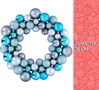 BAKAJI  Χριστουγεννιάτικο Στεφάνι με Μπάλες για Πόρτα Στεφάνι Χριστ...