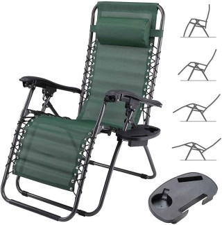 BAKAJI  Πτυσσόμενη Πολυθρόνα Κήπου Βαρύτητας Μηδέν Ατσάλι Texilene ...