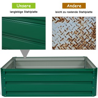 Costway  Υπερυψωμένο Πράσινο Παρτέρι από Ατσάλι: για Λαχανικά και Λ...