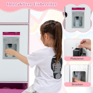 Costway  Διπλής Όψης Παιδική Κουζίνα & Αγορά 2-σε-1 με 82 Αξεσουάρ ...