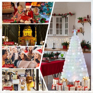 Costway Τεχνητό Χριστουγεννιάτικο Δέντρο 150 cm με Πολύχρωμα LED & ...