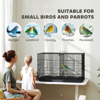 PawHut Κλουβί για Πουλιά με Διαχωριστικό και Κάτω Ράφι Αποθήκευσης,... PawHut Κλουβί για Πουλιά με Διαχωριστικό και Κάτω Ράφι Αποθήκευσης,...