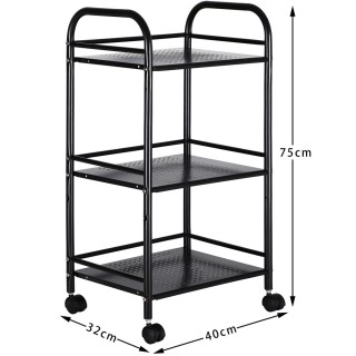BAKAJI Καρότσι Αισθητικής 3 Ράφια σε Μαύρο Μέταλλο 4 Ρόδες Έπιπλο ... BAKAJI Καρότσι Αισθητικής 3 Ράφια σε Μαύρο Μέταλλο 4 Ρόδες Έπιπλο ...