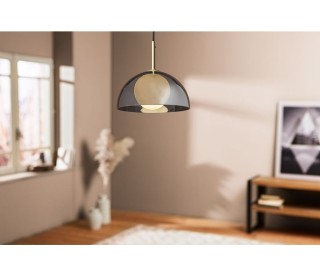 Ostaria Γυάλινο Φωτιστικό Οροφής Luméa Μαύρο Λευκό Χρυσό -37516