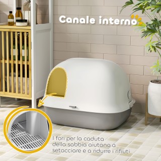 PawHut Κλειστή Λεκάνη Απορριμμάτων για Γάτες με Πόρτα και Φτυάρι, α...