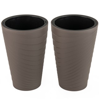 Costway Δύο Στρογγυλές Ανθεκτικές Γλάστρες με Εσωτερικό Κασπώ, 45εκ... Costway Δύο Στρογγυλές Ανθεκτικές Γλάστρες με Εσωτερικό Κασπώ, 45εκ...