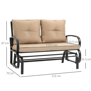 Outsunny Garden Rocking Πάγκος για 2 με Μαξιλάρια Καθίσματος και Πλ...