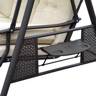 Μεταλλική Τριθέσια Κούνια Εξωτερικού Χώρου με Σκίαστρο 208 x 120 x ... Μεταλλική Τριθέσια Κούνια Εξωτερικού Χώρου με Σκίαστρο 208 x 120 x ...