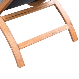 Outsunny ξαπλώστρα σεζλόνγκ με προσκέφαλο από ξύλο και διχτυωτό ύφα...