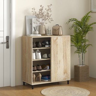 HOMCOM Mobile 4-επιπέδων σχάρα παπουτσιών από μοριοσανίδα και ατσάλ...