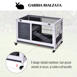 PawHut Κλουβί για κουνέλια και ινδικά χοιρίδια, 4 ρόδες, σπίτι και ... PawHut Κλουβί για κουνέλια και ινδικά χοιρίδια, 4 ρόδες, σπίτι και ...