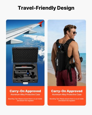 VEVOR Φορητή Μίνι Φιάλη Κατάδυσης 2L για Υποβρύχια Αναπνοή – Επαναχ...