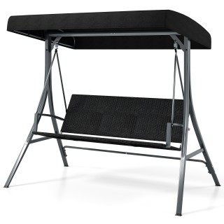 Costway 3-Θέσια Κούνια Κήπου 118 x 192 x 165 cm με Σκίαστρο & Πλάτη...