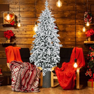 BAKAJI  Χριστουγεννιάτικο Δέντρο Μακάο Χιονισμένο 210 εκ. Βάση Ρητί...