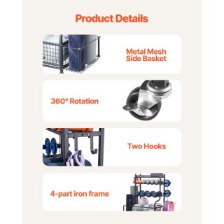 VEVOR Οργανωτής Εξοπλισμού Γυμναστικής Σπιτιού με Αποθήκευση Στρώμα...