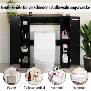 Costway Πολυλειτουργική Ραφιέρα Μπάνιου με Ρυθμιζόμενα Ράφια και Ασ...