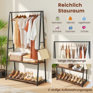 Costway  Αυτόνομη Γκαρνταρόμπα με Ράφια & Σταθερή Ράβδο Ρούχων σε Κ...