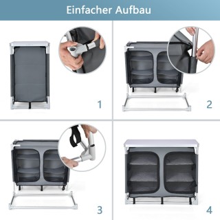 Costway Φορητή Ντουλάπα Κάμπινγκ με 3 Ράφια και Τσάντα Μεταφοράς Γκ... Costway Φορητή Ντουλάπα Κάμπινγκ με 3 Ράφια και Τσάντα Μεταφοράς Γκ...