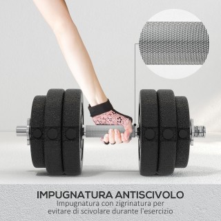 HOMCOM Σετ Αλτήρες 30 κιλών (8x2.5 κιλά, 4x1.5 κιλά) με 12 Δίσκους ...