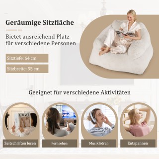 Costway  Άνετη Πολυθρόνα Δωματίου σε Μπεζ Χρώμα με Αντιολισθητική Β...